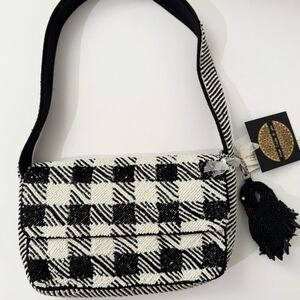 Viral Houndstooth Beaded Handbag